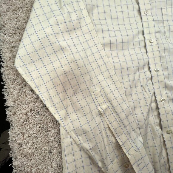 Brooks Brothers Button Up Shirt Mens 16 34 Slim Fit Yellow Check Non-Iron Cotton - Picture 5 of 11